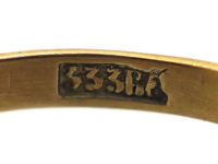 Art Nouveau Plique-à-Jour Enamel & Diamond Ring