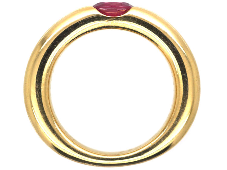 18ct Gold & Ruby Ellipse Ruby Band Ring by Cartier