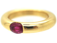 18ct Gold & Ruby Ellipse Ruby Band Ring by Cartier