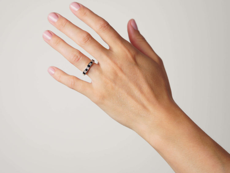 18ct Gold Sapphire & Diamond Half Eternity Ring