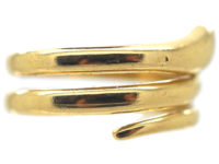 Victorian 18ct Gold Snake Ring with Ruby Eyes