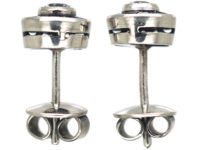 Art Deco 18ct White Gold, Sapphire & Diamond Target Earrings