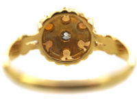 Edwardian 18ct Gold, Natural Pearl & Diamond Cluster Ring