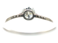 Edwardian Platinum & Diamond Solitaire Ring with Diamond set Shoulders
