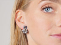 Art Deco 18ct White Gold, Sapphire & Diamond Clip On Earrings