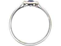 Art Deco 18ct White Gold Sapphire & Diamond Rectangular Shaped Cluster Ring