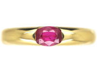 18ct Gold & Ruby Ellipse Ruby Band Ring by Cartier