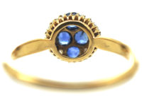 Edwardian 18ct Gold Sapphire & Diamond Cluster Ring