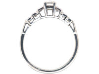 Art Deco Platinum Seven Stone Baguette Step Cut Diamond Ring