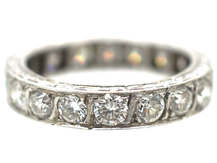 Art Deco 18ct White Gold & Diamond Eternity Ring