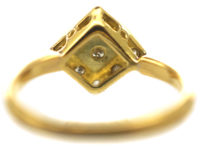 Art Deco 18ct Gold & Platinum, Diamond Shaped Diamond Set Ring