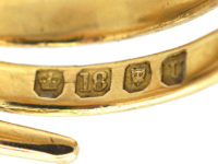 Victorian 18ct Gold Snake Ring with Ruby Eyes