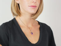 Edwardian 9ct Gold Heart Pendant set with Natural Split Pearls & a Heart Shaped Amethyst