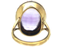 Large 15ct Gold Amethyst & Natural Split Pearl Ring