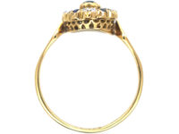 Edwardian 18ct Gold, Diamond & Sapphire Cluster Ring
