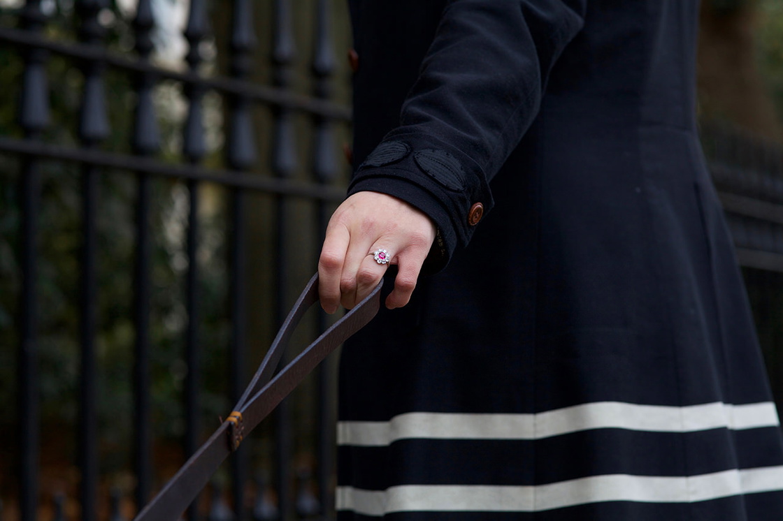 Edwardian 18ct White Gold, Platinum, Ruby & Diamond Cluster Ring