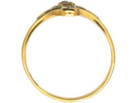 Art Nouveau Plique-à-Jour Enamel & Diamond Ring