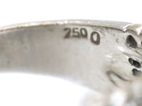 Art Deco French 18ct White Gold Invisible Set Sapphire & Diamond Ring