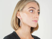 Georgian 9ct Gold & Banded Agate Drop Earrings
