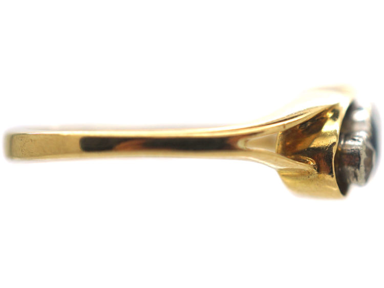 Edwardian 18ct Gold, Sapphire & Diamond Crossover Ring