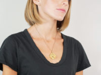 Art Nouveau 18ct Gold & Diamond Locket with Lady with Flowing Hair