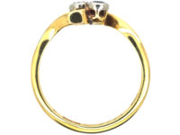 Edwardian 18ct Gold, Sapphire & Diamond Twist Ring