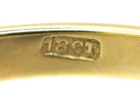 Edwardian 18ct Gold, Diamond & Cat's Eye Chrysoberyl Cluster Ring