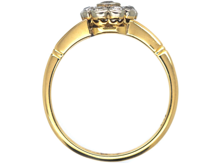 Edwardian 18ct Gold & Diamond Cluster Ring