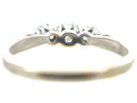 Art Deco Platinum,Three Stone Diamond Ring