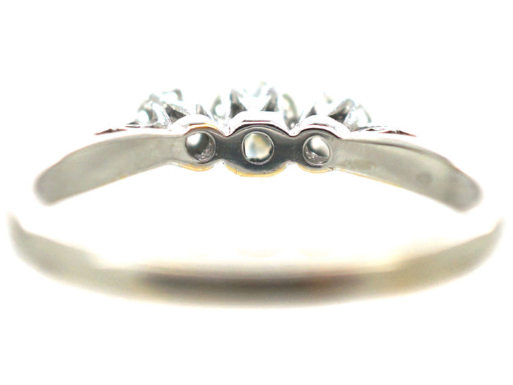 Art Deco Platinum,Three Stone Diamond Ring