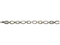 Art Deco Silver & Synthetic Blue Spinel Bracelet