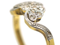 Art Deco 18ct Gold & Platinum, Diamond Fan Ring
