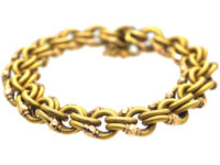 French Belle Epoque 18ct Two Colour Gold Woven Design Bracelet