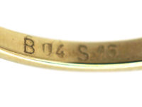 14ct Gold Cabochon Sapphire & Diamond Rub Over Set Ring