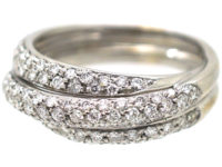 18ct White Gold & Diamond Triple Crossover Ring