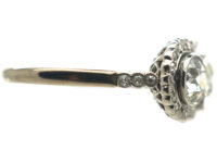 Edwardian Platinum & Diamond Triple Cluster Ring