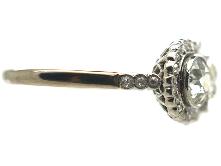 Edwardian Platinum & Diamond Triple Cluster Ring