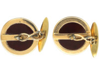 Victorian 15ct Gold & Carnelian Intaglio Cufflinks of Greek Scenes