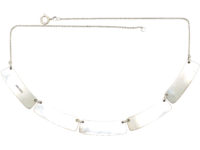 Silver & Red Enamel Necklace by Albert Scharning