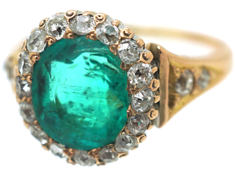 Victorian 18ct Gold, Emerald & Diamond Ring