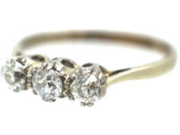 Art Deco 18ct White Gold Three Stone Diamond Ring