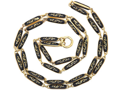 Victorian 18ct Gold & Black Enamel Chain