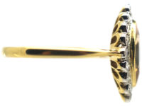 18ct Gold Topaz & Diamond Marquise Shaped Ring