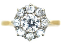 18ct Gold & Platinum, Diamond Daisy Cluster Ring