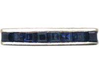 Art Deco 18ct White Gold & Sapphire Half Eternity Ring