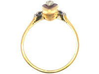 Art Deco 18ct Gold & Platinum Diamond & Ruby Marquise Ring