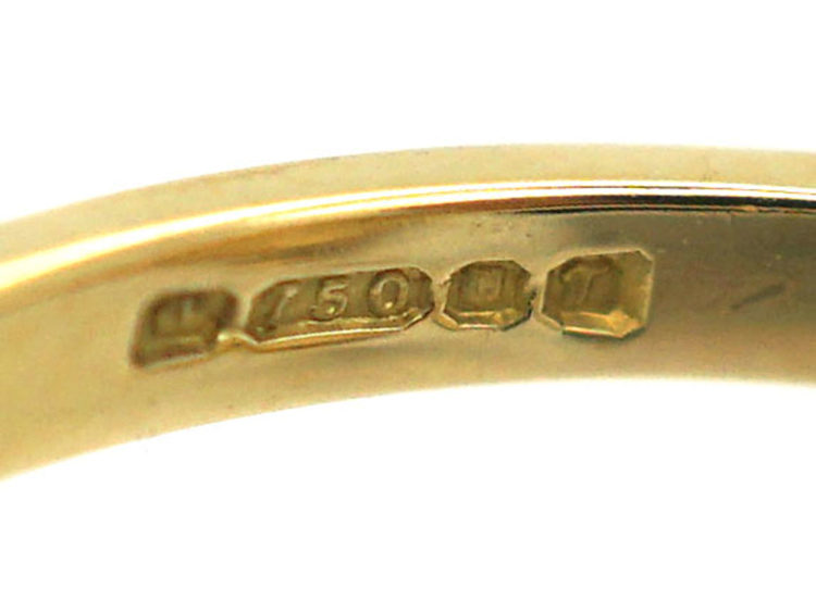 18ct Gold Topaz & Diamond Marquise Shaped Ring