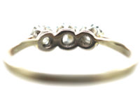Art Deco 18ct White Gold Three Stone Diamond Ring