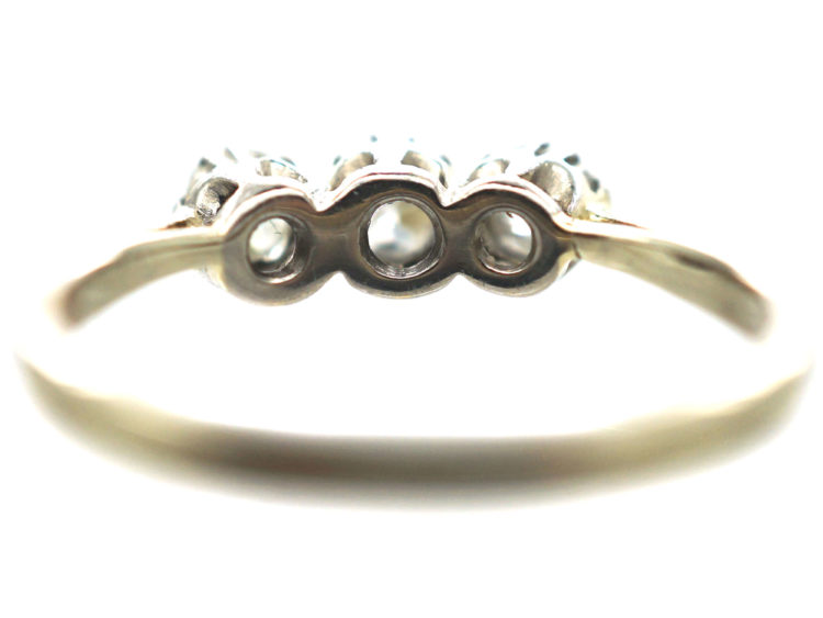 Art Deco 18ct White Gold Three Stone Diamond Ring