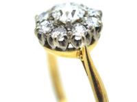 18ct Gold & Platinum, Diamond Daisy Cluster Ring